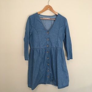 ASOS Chambray Denim Button Front Dress